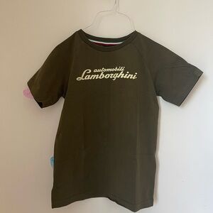 AUTOMOBILI LAMBORGHINI Logo KIDS’ T-SHIRT Dark Green, Size 7-8
